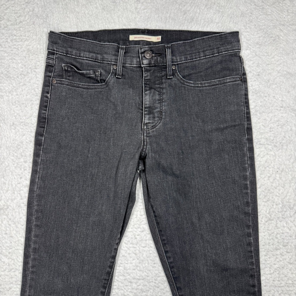 Levi's 311 Shaping‎ Skinny Jeans Black Dark Wash Stretch Denim Pants Size 30x28 - Picture 2 of 13